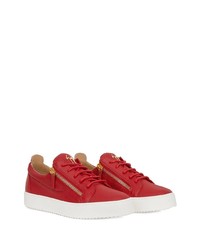 Baskets basses en cuir rouges Giuseppe Zanotti