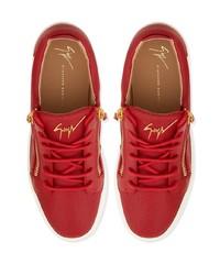 Baskets basses en cuir rouges Giuseppe Zanotti