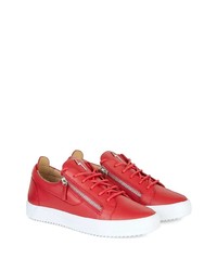 Baskets basses en cuir rouges Giuseppe Zanotti