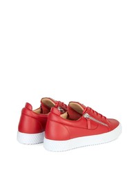 Baskets basses en cuir rouges Giuseppe Zanotti