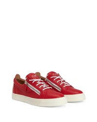 Baskets basses en cuir rouges Giuseppe Zanotti