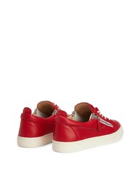 Baskets basses en cuir rouges Giuseppe Zanotti