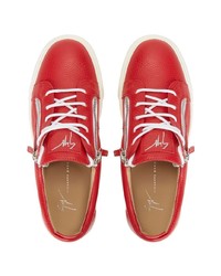 Baskets basses en cuir rouges Giuseppe Zanotti