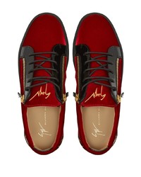 Baskets basses en cuir rouges Giuseppe Zanotti