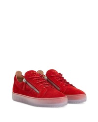 Baskets basses en cuir rouges Giuseppe Zanotti