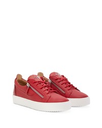 Baskets basses en cuir rouges Giuseppe Zanotti