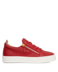 Baskets basses en cuir rouges Giuseppe Zanotti