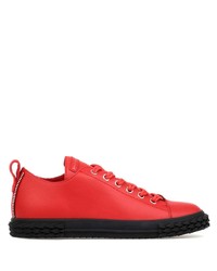 Baskets basses en cuir rouges Giuseppe Zanotti