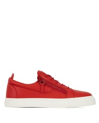 Baskets basses en cuir rouges Giuseppe Zanotti