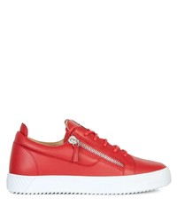 Baskets basses en cuir rouges Giuseppe Zanotti