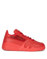 Baskets basses en cuir rouges Giuseppe Zanotti