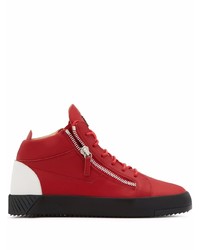 Baskets basses en cuir rouges Giuseppe Zanotti