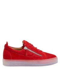 Baskets basses en cuir rouges Giuseppe Zanotti