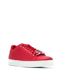 Baskets basses en cuir rouges Philipp Plein