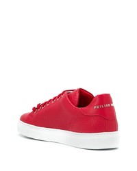 Baskets basses en cuir rouges Philipp Plein