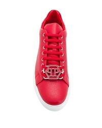 Baskets basses en cuir rouges Philipp Plein