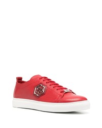 Baskets basses en cuir rouges Philipp Plein