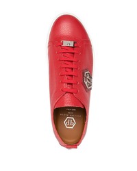 Baskets basses en cuir rouges Philipp Plein