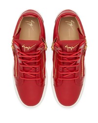 Baskets basses en cuir rouges Giuseppe Zanotti