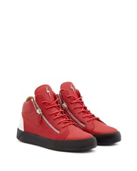 Baskets basses en cuir rouges Giuseppe Zanotti