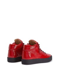 Baskets basses en cuir rouges Giuseppe Zanotti