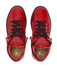 Baskets basses en cuir rouges Giuseppe Zanotti