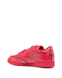 Baskets basses en cuir rouges Maison Margiela x Reebok