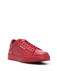 Baskets basses en cuir rouges Emporio Armani