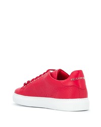 Baskets basses en cuir rouges Philipp Plein