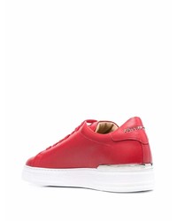 Baskets basses en cuir rouges Philipp Plein