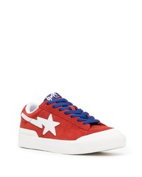 Baskets basses en cuir rouges A Bathing Ape