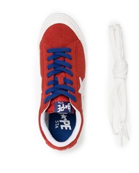 Baskets basses en cuir rouges A Bathing Ape