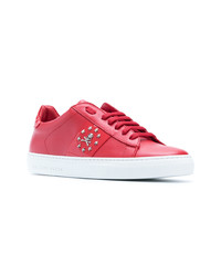 Baskets basses en cuir rouges Philipp Plein