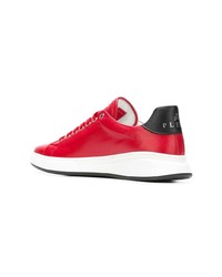 Baskets basses en cuir rouges Philipp Plein