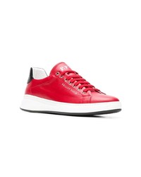 Baskets basses en cuir rouges Philipp Plein