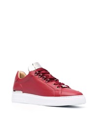 Baskets basses en cuir rouges Philipp Plein