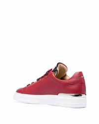 Baskets basses en cuir rouges Philipp Plein