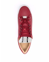 Baskets basses en cuir rouges Philipp Plein