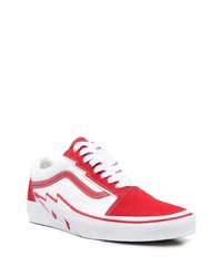 Baskets basses en cuir rouges Vans