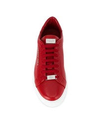 Baskets basses en cuir rouges Philipp Plein