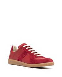 Baskets basses en cuir rouges Maison Margiela