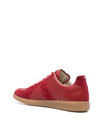 Baskets basses en cuir rouges Maison Margiela