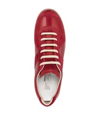 Baskets basses en cuir rouges Maison Margiela