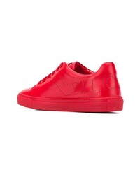 Baskets basses en cuir rouges Billionaire