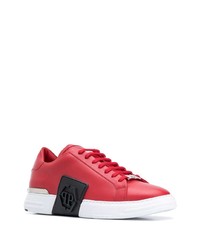 Baskets basses en cuir rouges Philipp Plein