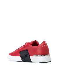 Baskets basses en cuir rouges Philipp Plein