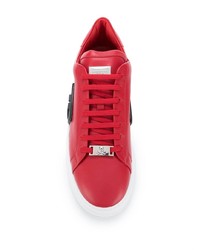 Baskets basses en cuir rouges Philipp Plein