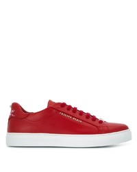 Baskets basses en cuir rouges Philipp Plein