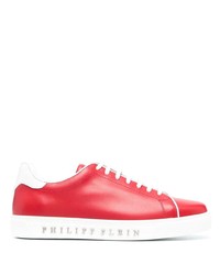 Baskets basses en cuir rouges Philipp Plein