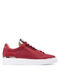 Baskets basses en cuir rouges Philipp Plein